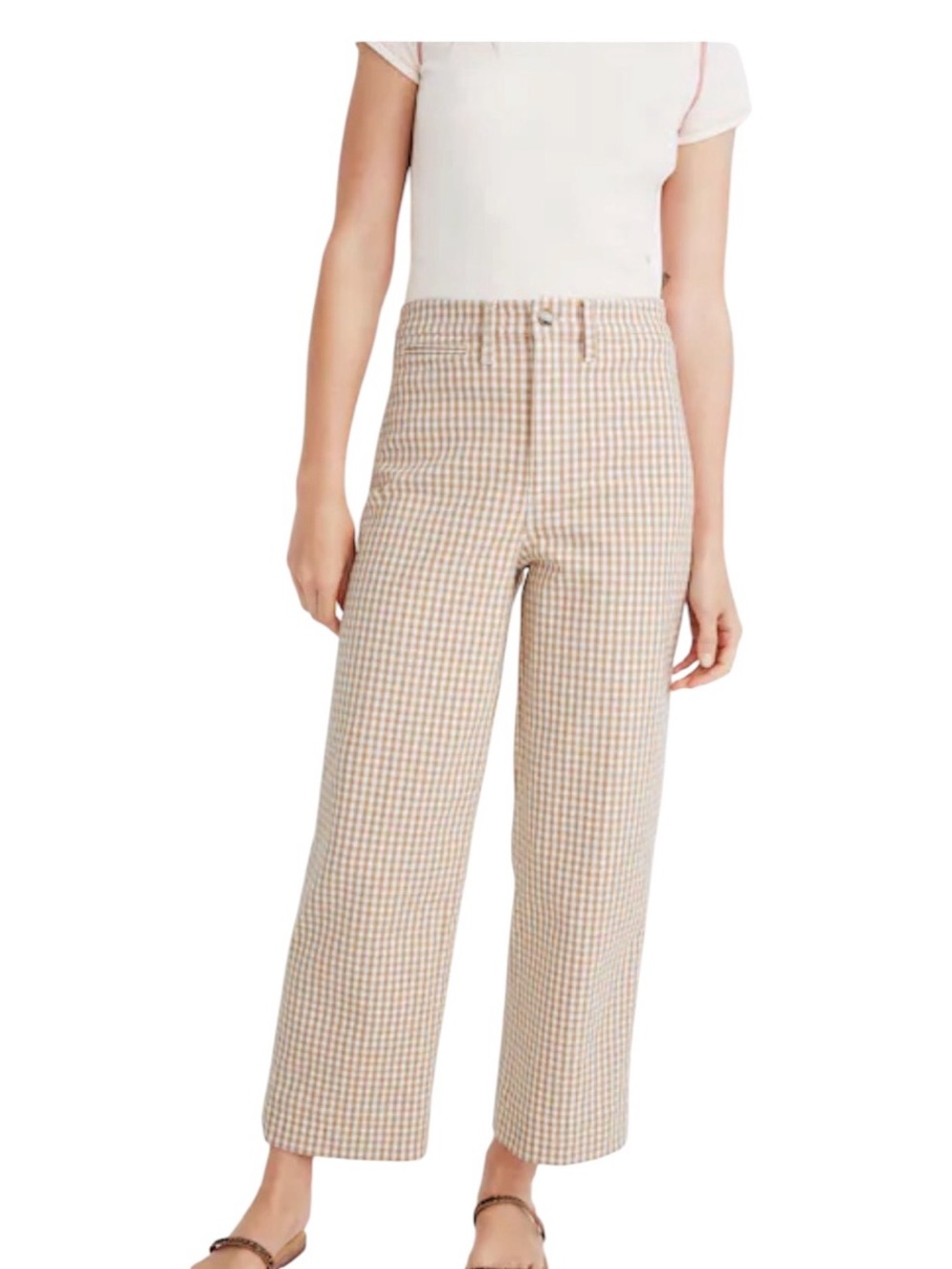MADEWELL Gingham Check Slim Emmet Wide Leg Pants Size 29 - Picture 15 of 15